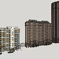 Various Modern High Rise Building Exteriors With Different Facade Designs And Structures 3d model
