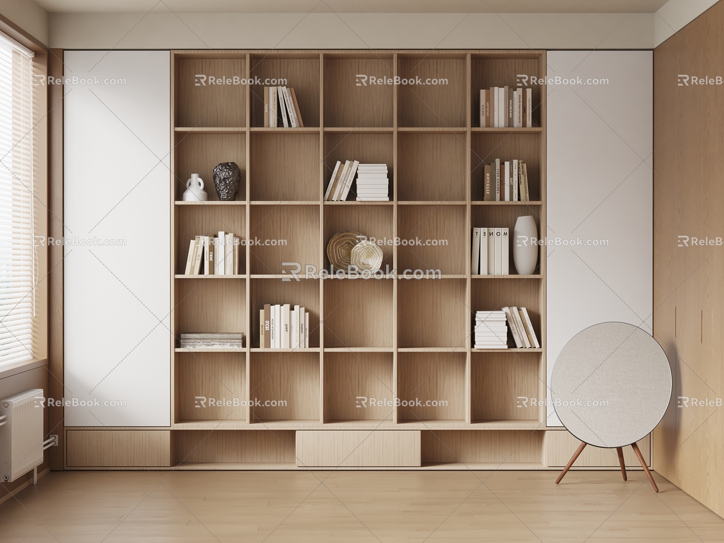 Modern bookcase 3d model