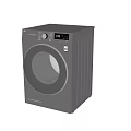 Dark Modern Washing Machine With Round Transparent Door Drum And Control Panel 3d model
