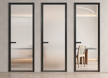 Modern glass single door 3d model