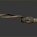 Traditional Weapon Dagger With Braided Wooden Handle And Carved Metal Blade