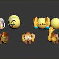 Expression package WeChat expression package cartoon expression cartoon face emoticon Yan text 3d model
