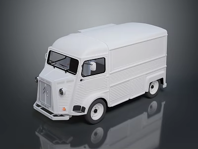 Vintage White Van Exterior Design With Classic Retro Styling And Clean Smooth Lines 3d model