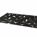 Modern Square Rug With Black And White Abstract Geometric Pattern For Home Decor 3d model