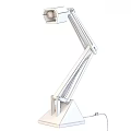 Adjustable Wooden Table Lamp With Black Base And Foldable Arm Structure 3d model