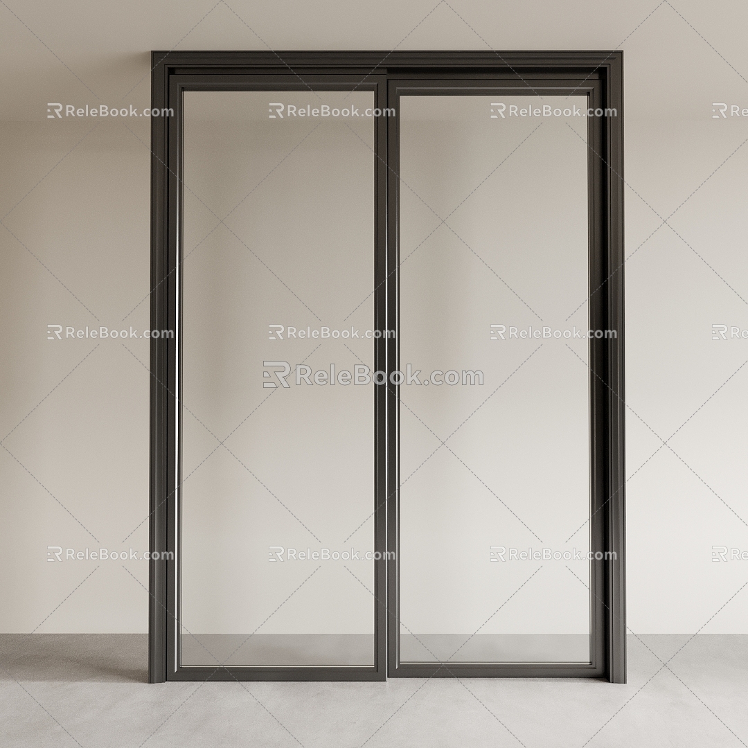 sliding door glass door kitchen door 3d model