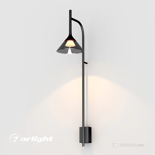 Modern Black Cone Shaped Wall Lamp With Warm Light For Home Decor 3d model 