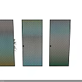 Modern Glass Partition with Perforated Patterns Colorful Gradient and Plant Background Design