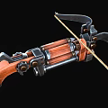 Mechanical Crossbow Weapon Featuring Wooden Grip Metal Components And Bowstring Structure Design 3d model