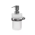 White Soap Dispenser For Daily Washing With Silver Pump And Mounting Bracket