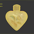 Elegant Heart Shaped Perfume Bottle With Colorful Floral Patterns And Metallic Cap