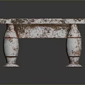 Elegant Coffee Table With White Brown Marbled Top And Carved Legs Design