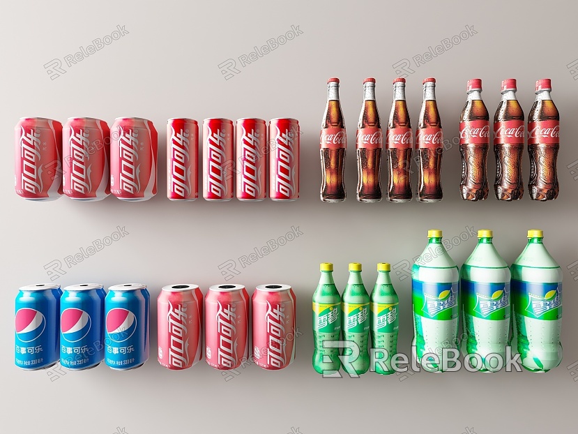 Beverage Coke Sprite Soda Cans Cans Bottles Coke Bottles Beverage Drinks Fanta model