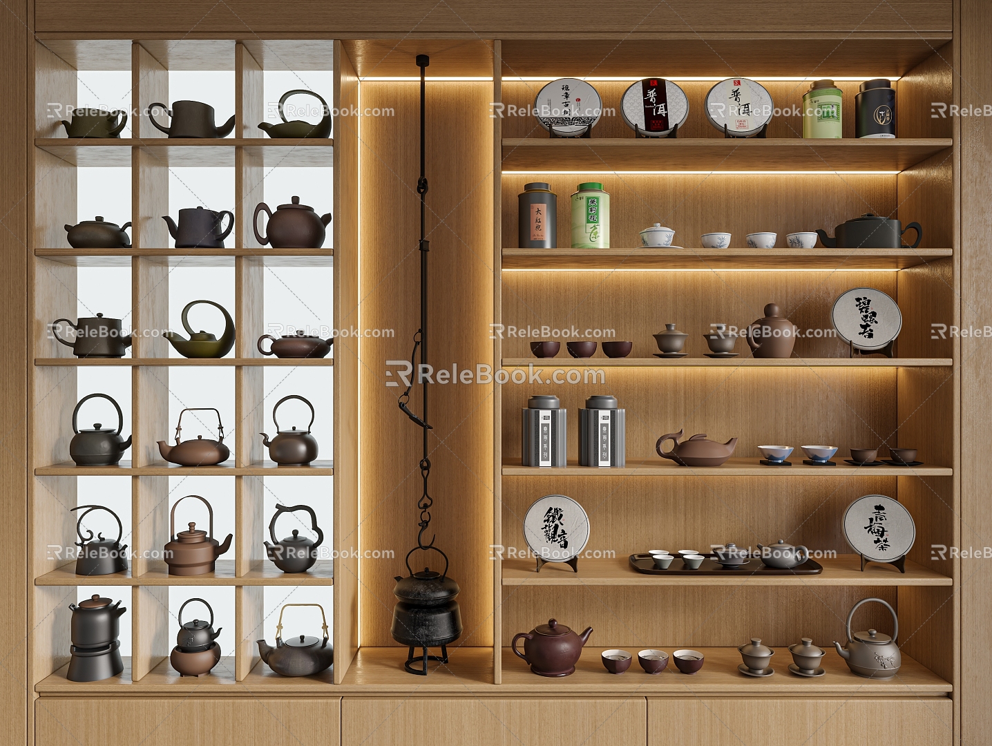 Tea Set Tea Tea Tea Cup Tea Cake Decorative Cabinet Tea Cabinet 3d model