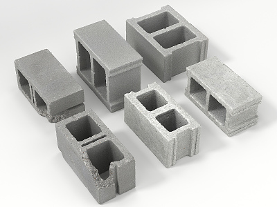 Modern brick concrete brick 3d model