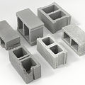 Modern brick concrete brick 3d model