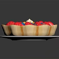 Delicious Fruit Tart Decorated with Fresh Strawberries Blueberries and Creamy Filling