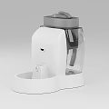 Automatic Pet Water Dispenser With White Gray Design And Transparent Tank