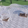 Modern gallery shelf gallery pavilion 3d model