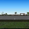 Garden Landscape Design With Green Lawn Trees Pathway And Clear Blue Sky