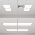 Modern Suspended Ceiling with White Panels Geometric Patterns Lights and Vents 3d model