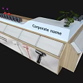 Modern Corporate Name Display Shelves With Hair Pro Products And Hair Dryers