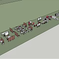 Modern Office Desk Layout With Partition Workstations And Ergonomic Chairs 3d model