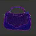 Stylish Modern Blue Handbag With Top Handle Curved Front Detail And Glossy Design