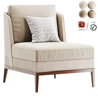 Modern Single Sofa 3d model