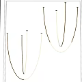 Modern Pendant Lights With Curved Metal Frames And Soft LED Illumination