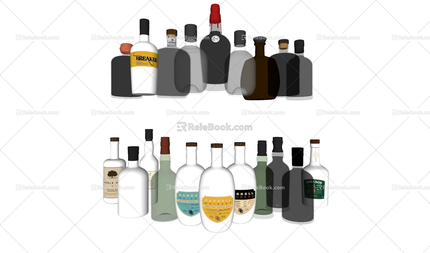 Modern wine bottle wine set wine bottle 3d model