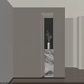 Modern Entryway Cabinet And Side Cabinet With Marble Top And Decorative Vase