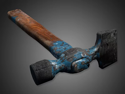 Vintage Hardware Hammer With Wooden Handle And Metal Head For DIY Projects 3d model