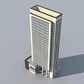 Modern High Rise Office Building With Large Windows And Entrance Design