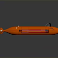 Orange NEMO Submarine with Streamlined Design Gray Background and Reflective Surface 3d model