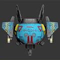 Vibrant Spherical Spacecraft With Mechanical Thrusters And Colorful Details For Cosmic Exploration