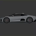 Silver Sports Car With Blue Stripes And Sleek Aerodynamic Modern Design