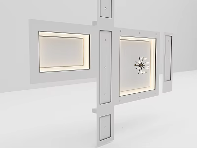 Modern Ceiling Design With Square Light Panels And Central Decorative Ornament 3d model