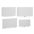Multiple Televisions Displaying Different Natural Landscape Scenes Including Mountains And Beach
