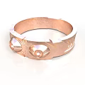 Stylish Rose Gold Ring With Carved Patterns And Eye Decorations For Daily Use