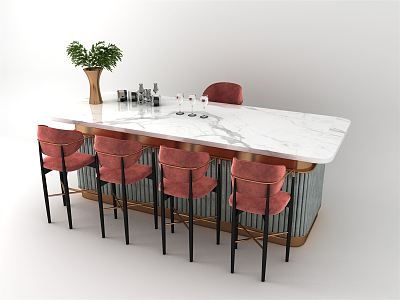 Modern Bar Chair Combination Nakajima Bar 3d model