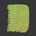 Pink Square Brush With Dense Small Bumpy Protrusions On Its Surface 3d model