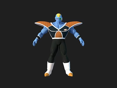 Game And Movie Character With Blue Skin Yellow Hair Orange Black Outfit And White Boots 3d model