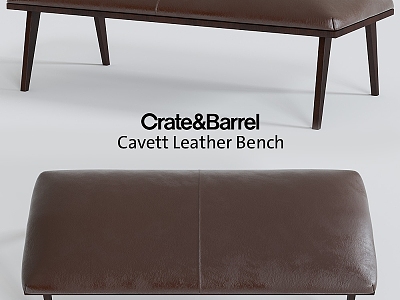 Modern Sofa Stool Cavett Leather Bench 3d model