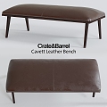 Modern Sofa Stool Cavett Leather Bench 3d model