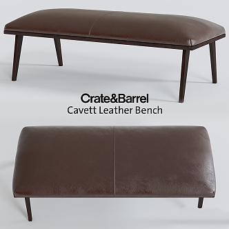 Modern Sofa Stool Cavett Leather Bench 3d model