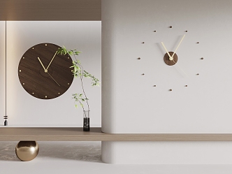 Quiet wind watch wall clock Nordic wind watch wall clock 3d model