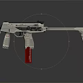 Modern Tactical Gun With Metal Body Black Silver Finish And Red Magazine