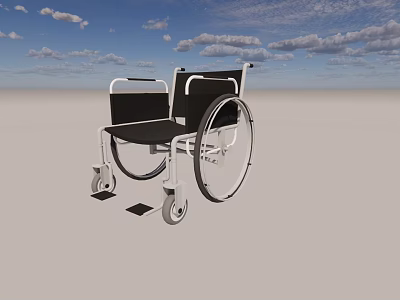 Sturdy Medical Wheelchair Featuring Metal Frame Black Seat And Stable Wheels 3d model