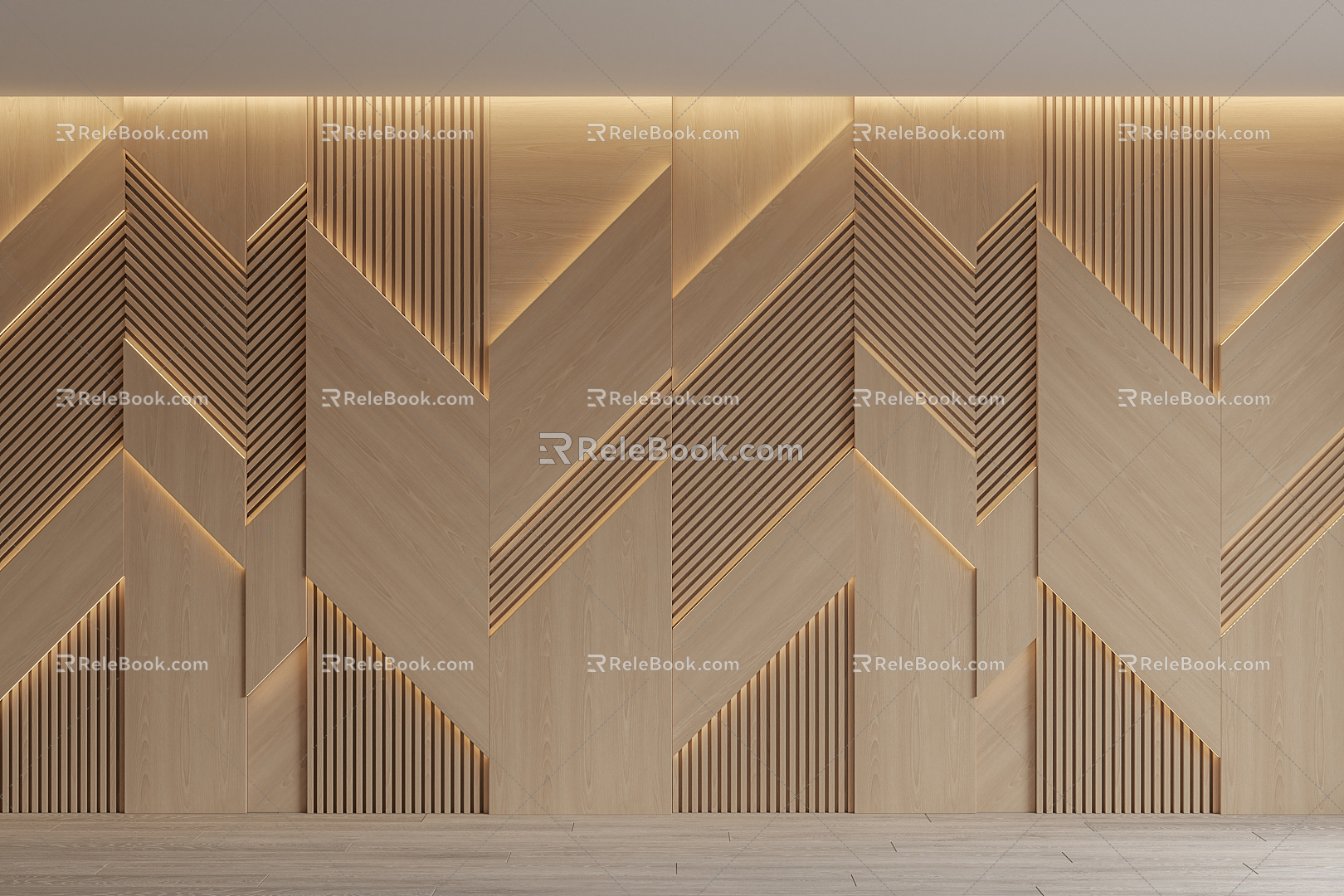 Background wall wood veneer background wall 3d model